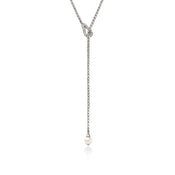 Surf Y Necklace, Sterling Silver, Diamonds, Pearl|NBP895002DI