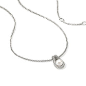 Surf Pendant Necklace, Sterling Silver, Pearl, Diamonds|NBP895452DI