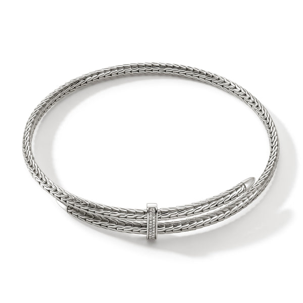 Spear Coil Choker, Sterling Silver, Diamonds|NBP9011292DI – John Hardy
