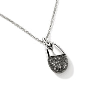 Pebble Necklace, Sterling Silver, Black Sand Diamond Pavé|NBP90124422BRDMDI