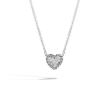 Classic Chain Heart Necklace with Diamonds|NBP903962DI