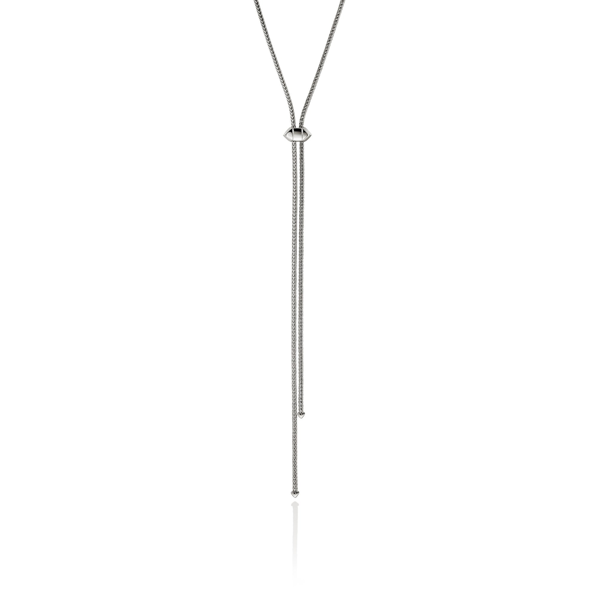 Icon Stud Lariat Necklace, Sterling Silver, Diamonds, 1.8MM – John