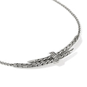 Spear Station Necklace, Sterling Silver, Diamonds|NBP989592DI