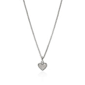 JH Essential Heart Pendant Necklace, Sterling Silver, Diamonds, 1.5MM|NBP989732DI
