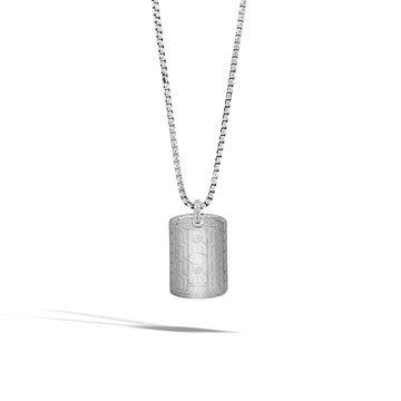 Classic Chain Dog Tag Necklace with Diamonds|NBP999982DI