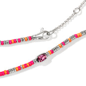 Heishi Gem Necklace, Sterling Silver, Rhodolite, 2.5MM|NBS290351PKORRH