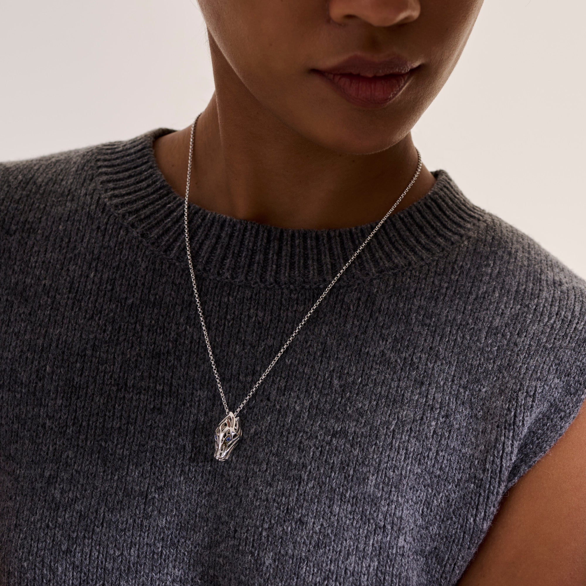 Naga Pendant Necklace, Sterling Silver|NBS603461BSP – John Hardy