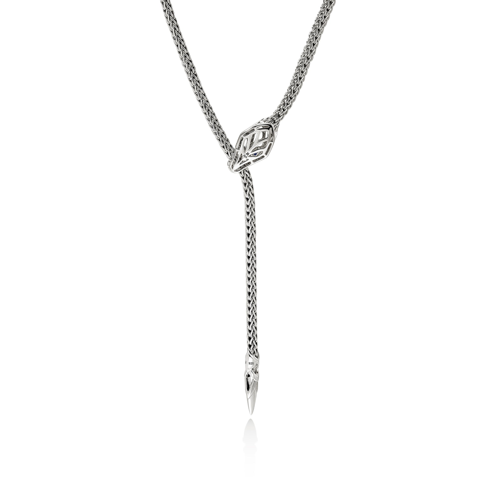 Naga Y Necklace, Sterling Silver, Diamonds, 4.4MM|NBS6034811BSPDI