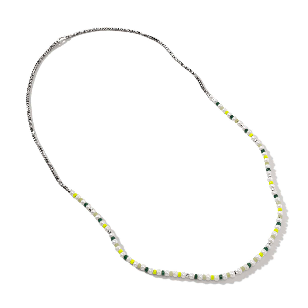 Colorblock Necklace, Silver, Pearl|NBS9011091YLGQZLM – John Hardy