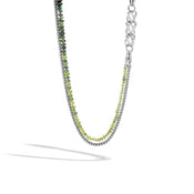 Asli Classic Chain Link Double Row Necklace with Mixed Green|NBS902261CDSPE