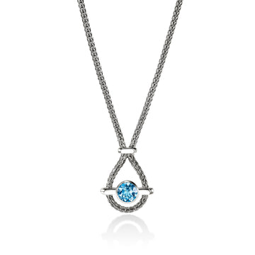 Icon Necklace, Sterling Silver, Swiss Blue Topaz, 2.5MM|NBS973161SBT