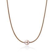 JH Essential Necklace, Sterling Silver, Pearl, Leather|NBS987911BRPPL