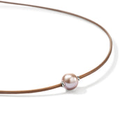 JH Essential Necklace, Sterling Silver, Pearl, Leather|NBS987911BRPPL