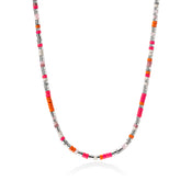 Heishi Necklace, Sterling Silver|NBS987941PKORRDN