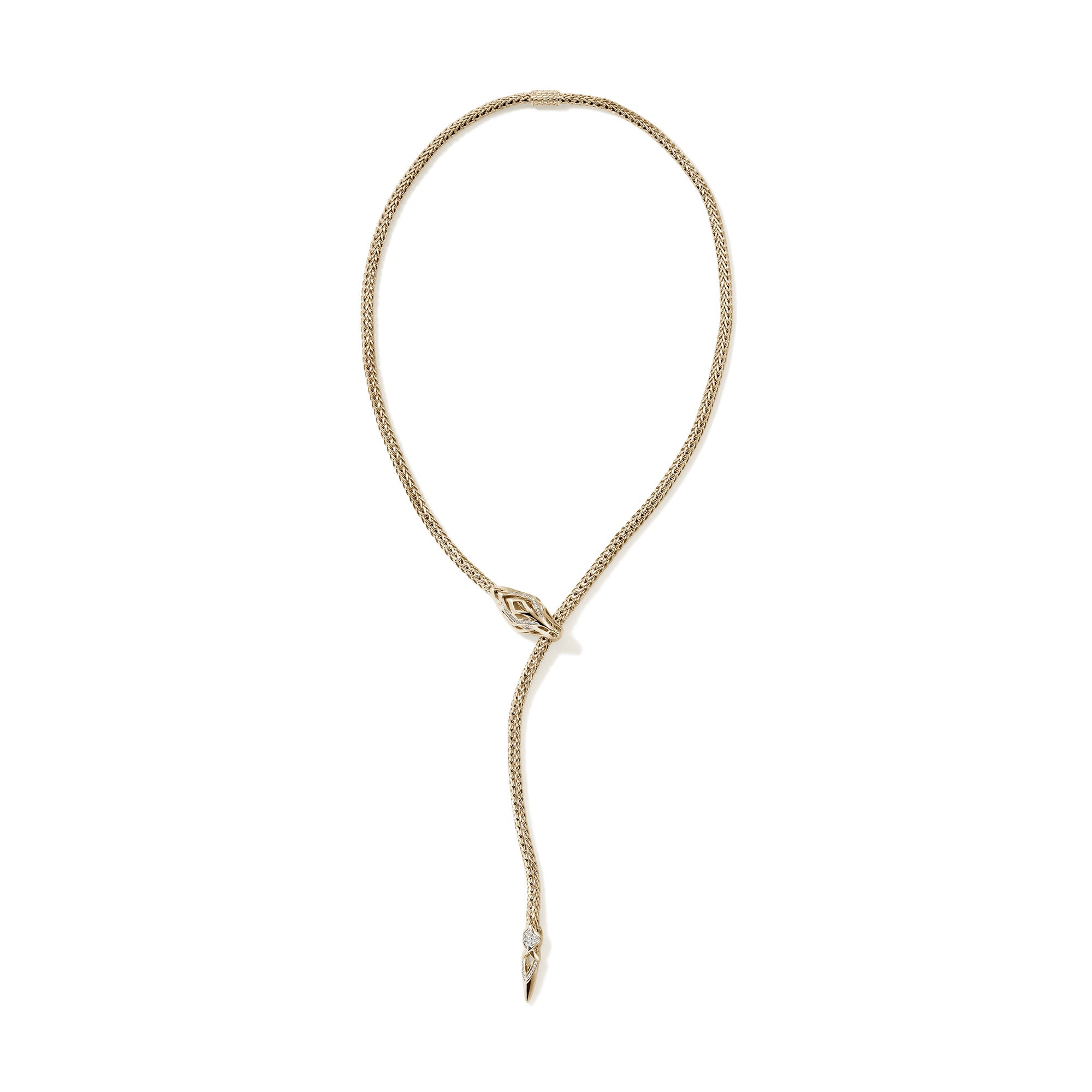 Naga Y Necklace, Gold, Diamonds, 4.4MM|NGGX6034812DI – John Hardy