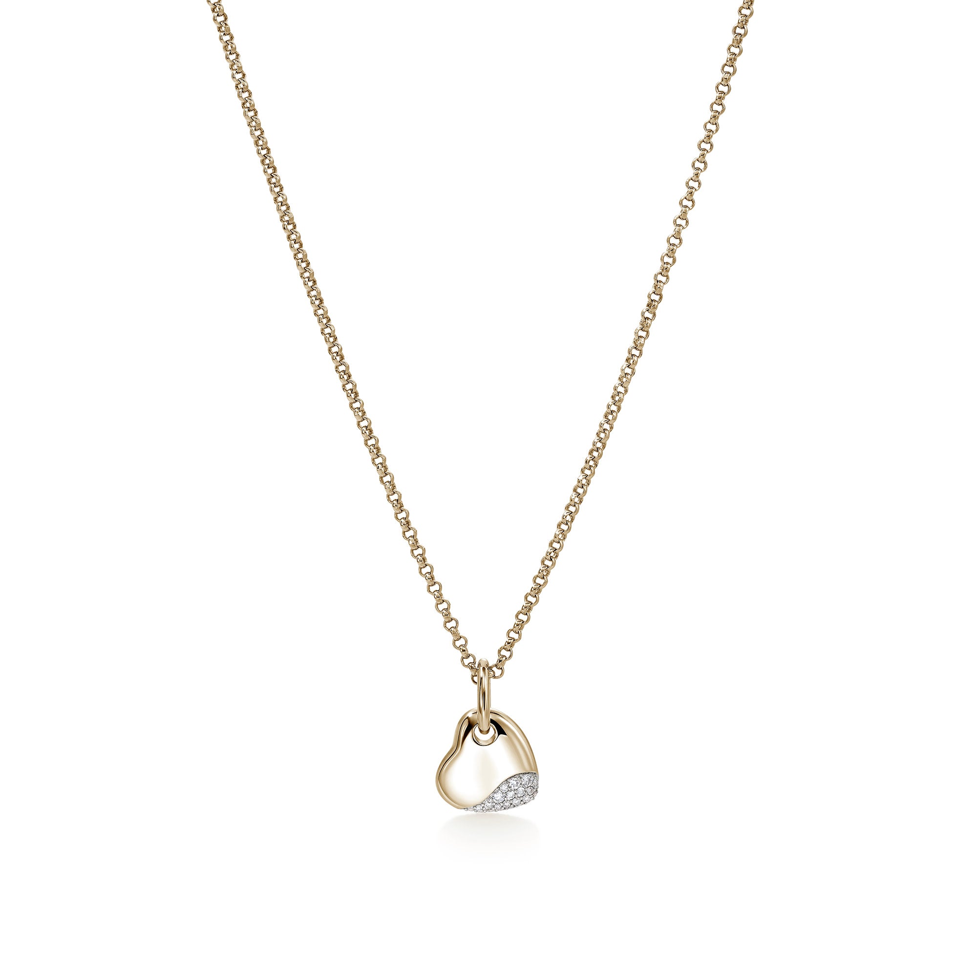 Pebble Heart Necklace, Gold, Diamonds, Small|NGGX986732DI – John Hardy