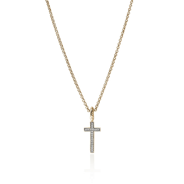 JH Essential Cross Necklace, Gold, Diamonds – John Hardy