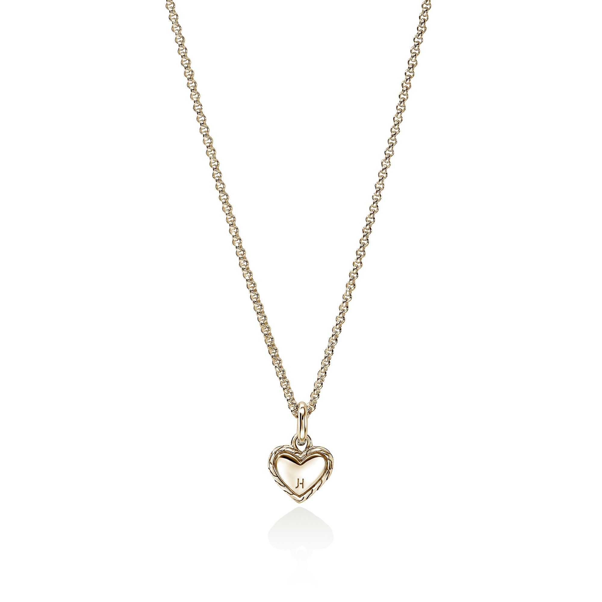 JH Essential Heart Pendant Necklace, Gold, Diamonds, 1.5MM – John