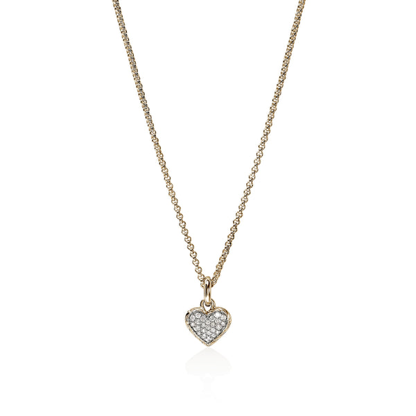 ハート Hart DNA 152cm JH Essential Heart Pendant Necklace, Gold, Diamonds, 1.5MM – John