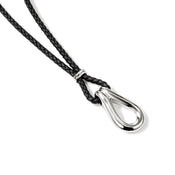 Surf Pendant Necklace, Sterling Silver, Leather|NM89544BL