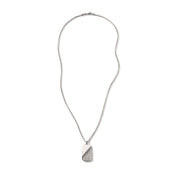 Curb Chain Tag Necklace, Sterling Silver|NM900807