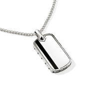 Tag Necklace, Sterling Silver, Enamel|NM901154BL