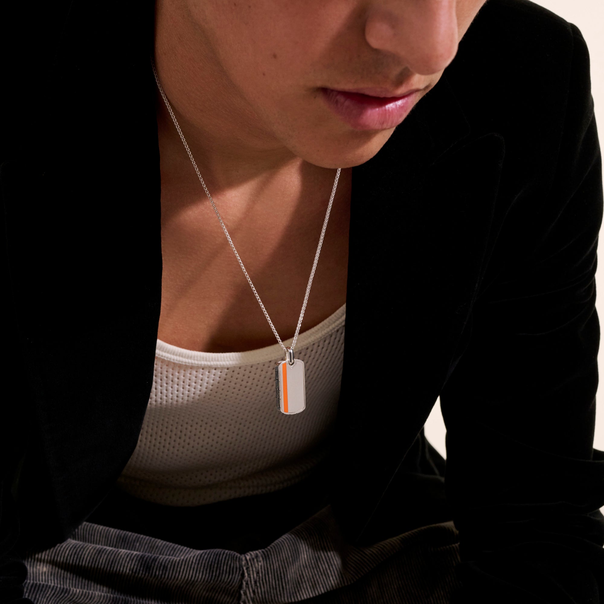 Tag Necklace, Sterling Silver, Enamel|NM901154OR – John Hardy