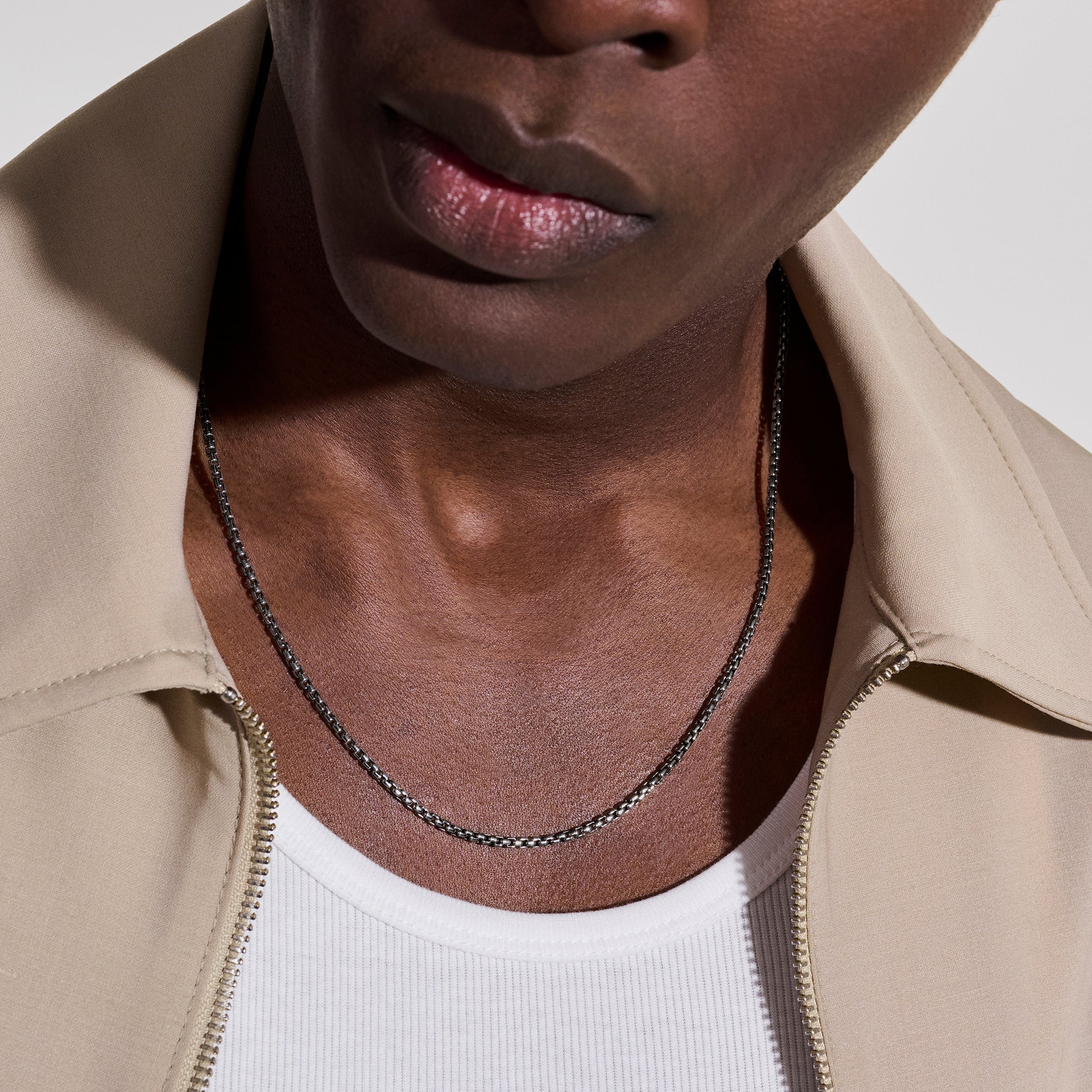 Box Chain Necklace, Dark Silver, 2.7MM – John Hardy