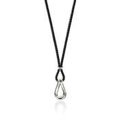 Surf Pendant Necklace, Sterling Silver, Leather|NM89544BL