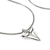 Shark Tooth Talisman Necklace, Sterling Silver, Diamonds|NMP987892DI