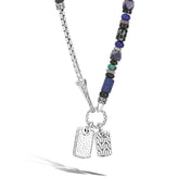 Beaded Tag Necklace, Silver, Gemstones|NMS900439LPZBONGT