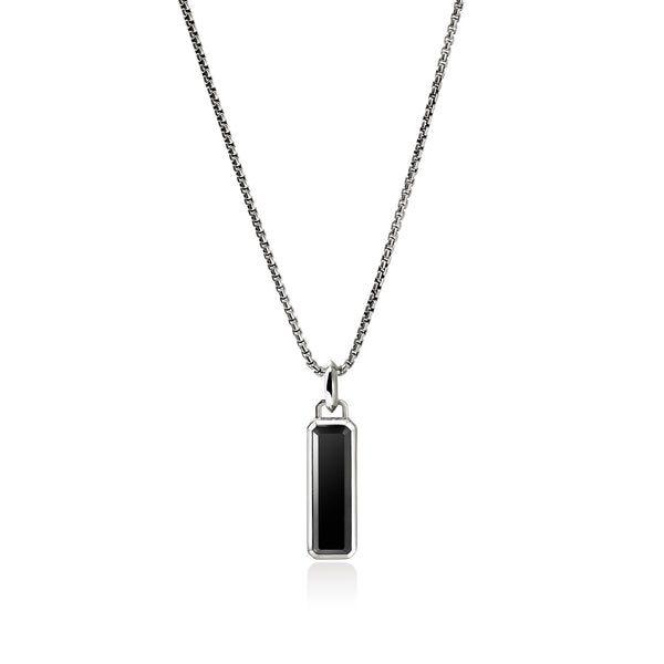 Black Onyx Talisman Necklace, Sterling Silver|NMS988001BON – John