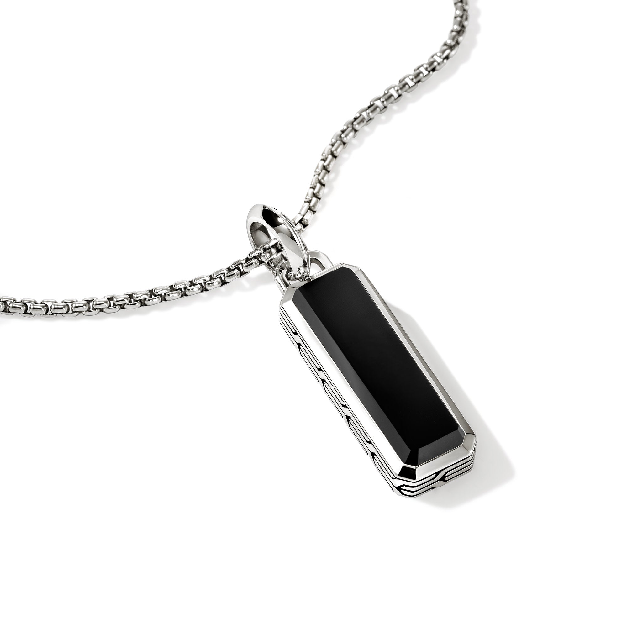 Black Onyx Talisman Necklace, Sterling Silver|NMS988001BON – John