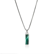 Malachite Talisman Necklace, Sterling Silver|NMS988001MH