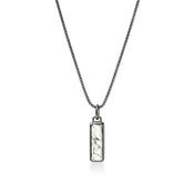 Howlite Talisman Necklace, Dark Silver|NMS988001SMBRDWHL