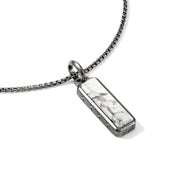 Howlite Talisman Necklace, Dark Silver|NMS988001SMBRDWHL