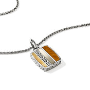 Carved Chain Necklace, Sterling Silver, Hardstones|NMS988201TEPY