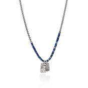 Heishi Tag Necklace, Sterling Silver, Hardstones|NMS989611LPZ