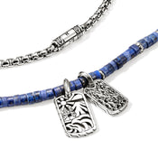 Heishi Tag Necklace, Sterling Silver, Hardstones|NMS989611LPZ
