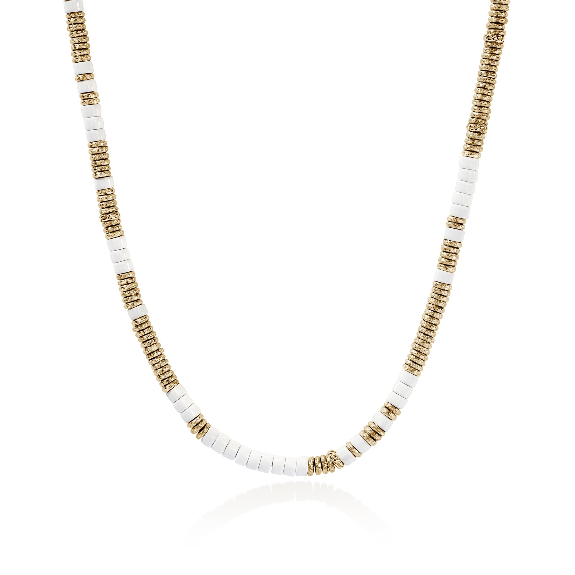 The Heishi Necklace in Tiger Eye/Gold main image 1