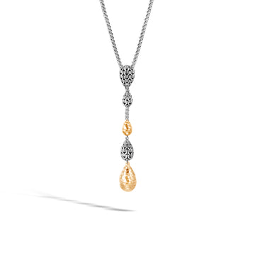 Classic Chain Hammered Y Necklace|NZ90031