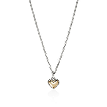 JH Essential Heart Pendant Necklace, Sterling Silver, Gold, 1.5MM|NZZ98974