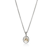 Sun Talisman Necklace, Gold, Sterling Silver, Diamonds|NZZP988252DI