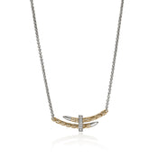 Spear Station Necklace, Gold, Sterling Silver, Diamonds|NZZP989582DI