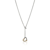 JH Essential Heart Lariat Necklace, Sterling Silver, Gold, Diamonds, 1.5MM|NZZP989902DI