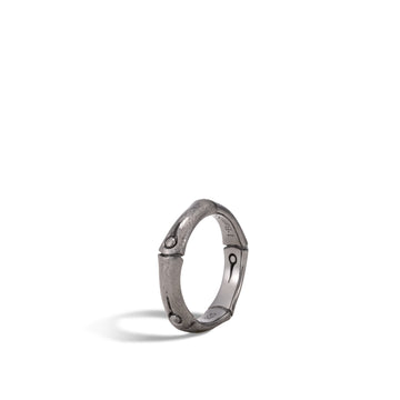 Bamboo 4.5MM Band Ring in Blackened Brushed Silver|RB5943BHMBRD