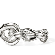 Surf Link Two Finger Ring, Sterling Silver|RB89542