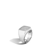 Classic Chain Hammered Signet Ring|RB97021