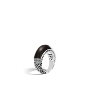 Classic Chain Dome Ring with Ebony Wood|RB999704DW