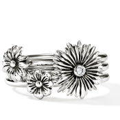 Wildflower Stacking Rings Set of 3, Sterling Silver, Lab Grown Diamond, 0.02TCW|RBP430532LGDN